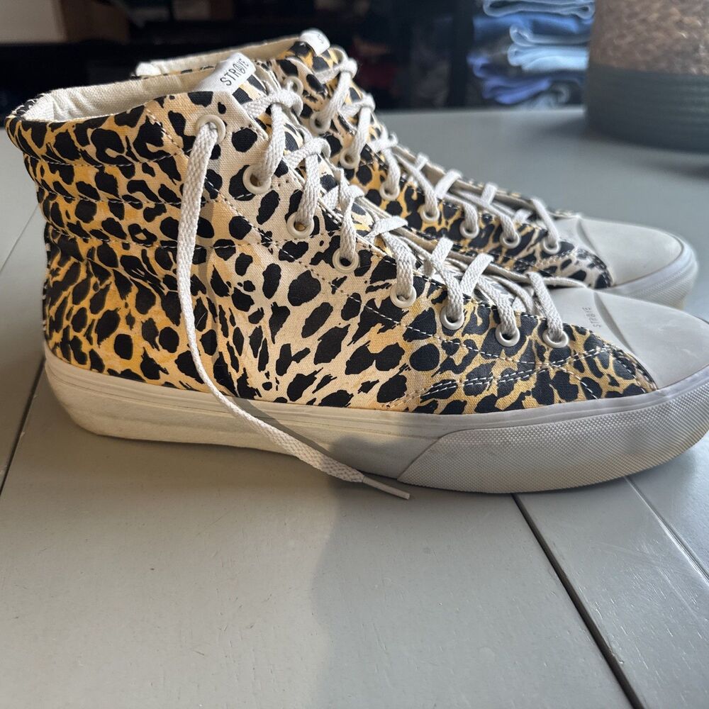 STRAYE  Venice Leopard Cheetah High Top Men's Sneakers Men 12/Women 13.5
